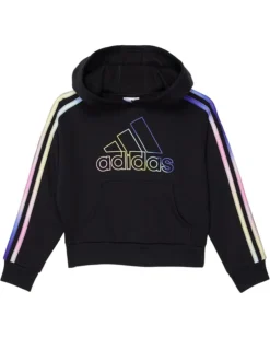 Adidas Kids Multi 3-Stripes Fleece Hooded Pullover (Toddler/Little Kids)