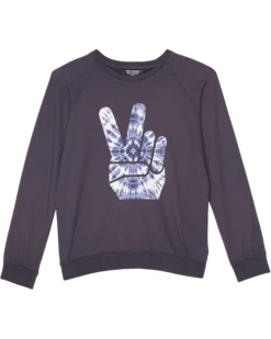 Tiny Whales Peace Out Crew Neck Sweatshirt (Toddler/Little Kids/Big Kids)