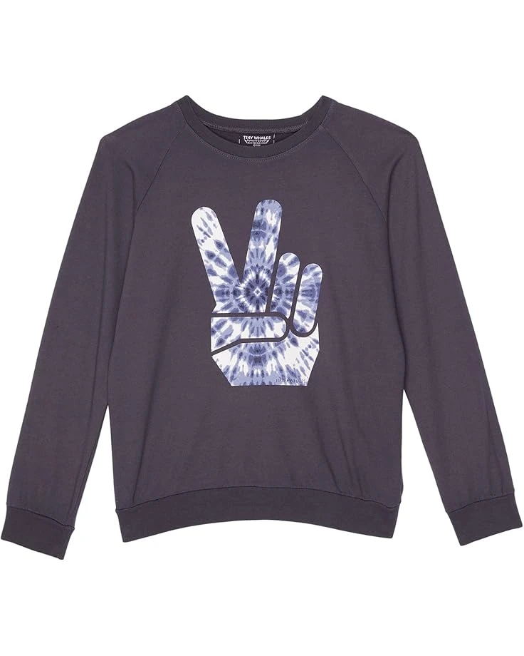 Tiny Whales Peace Out Crew Neck Sweatshirt (Toddler/Little Kids/Big Kids)