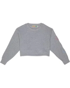 Vintage Havana Kids Crop Crew W/ Smiley Embroidery (Little Kids/Big Kids)