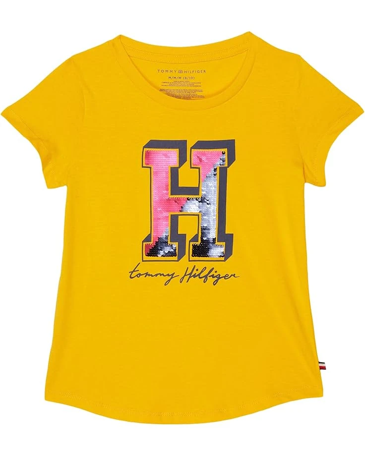 Tommy Hilfiger Kids Split H Sequin Tee (Big Kids)
