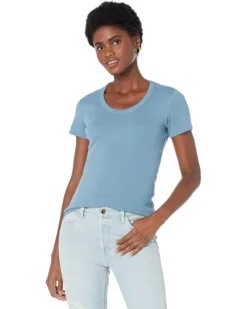 Three Dots Lightweight S/S Scoop Neck