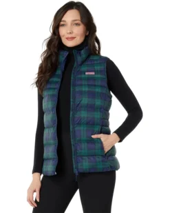 Vineyard Vines Channeled Blackwatch Puffer Vest