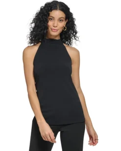DKNY Sleeveless Mock Neck Top