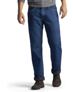 Lee Men's Fleece And Flannel Lined Relaxed-Fit Straight-Leg Jeans