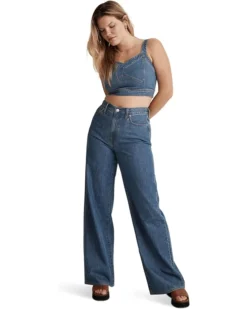 Madewell Drapey Super Wide Leg Jeans In Gabler Wash