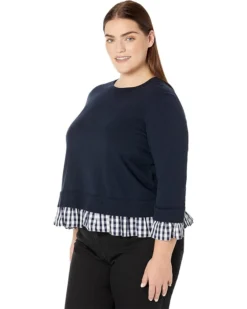 Draper James Plus Size Wool And Cotton Combo Sweater