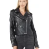 Blank NYC Leather Cropped Moto Jacket