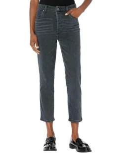 KUT From The Kloth Rosa High-Rise Crop Straight W/ Hidden Button In Proclamation