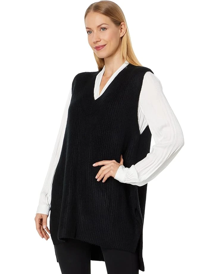 Vince Camuto Shaker Vest V-Neck With High-Low Hem