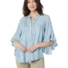 Vince Camuto Ruffle Sleeve Pin Tuck Blouse