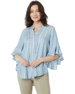 Vince Camuto Ruffle Sleeve Pin Tuck Blouse