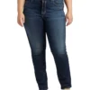 Silver Jeans Co. Plus Size Avery High-Rise Straight Leg Jeans W94443EDB457