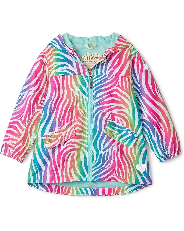 Hatley Kids Rainbow Zebra Microfiber Rain Jacket (Toddler/Little Kids/Big Kids)