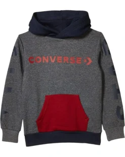 Converse Kids Wordmark Fleece Color Block Pullover Hoodie (Little Kids)