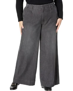 NYDJ Plus Size Plus Size High-Rise Mona Wide Leg Trousers In Smokey Mountain