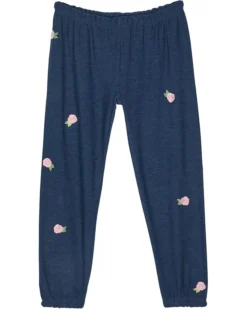 Chaser Kids Embroidered Rose Bud Cozy Knit Sweatpants (Big Kids)