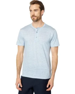 Vince Fine Stripe Short Sleeve Henley