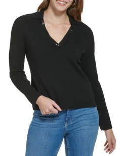 Calvin Klein V-Neck With Sequin Trim