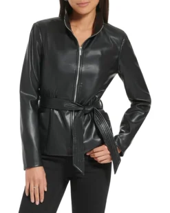 Calvin Klein Zip Jacket With Tie Belt