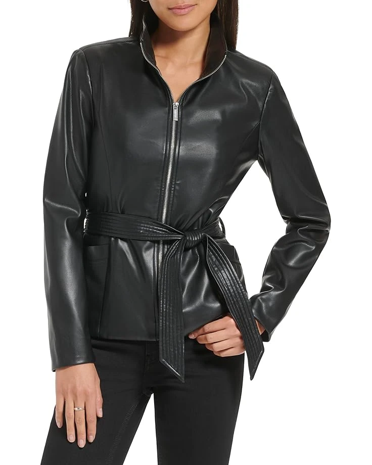 Calvin Klein Zip Jacket With Tie Belt