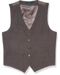 Perry Ellis Mens Slim Fit Stretch Sharkskin Suit Vest