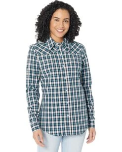 Roper Black Ombre Plaid Western Blouse