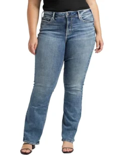 Silver Jeans Co. Plus Size Suki Mid-Rise Slim Bootcut Jeans W93616ECF315
