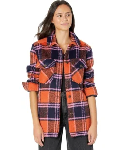Blank NYC Plaid Shirt Jacket In Electric Love
